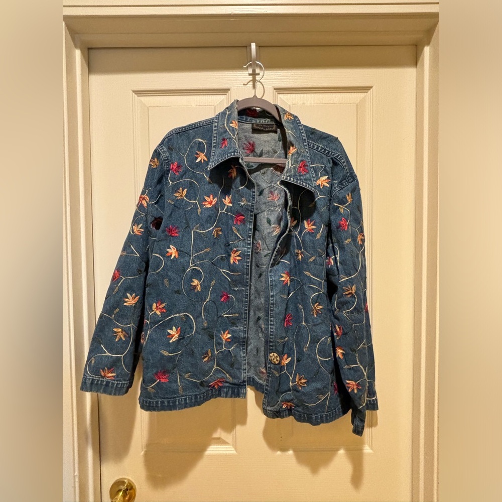 Life Style Embroidered Denim Jacket
